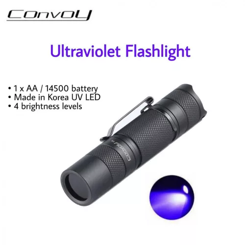 Convoy T2 AA/14500 UV 365nm latarka ultrafioletowa, z baterią AA/14500