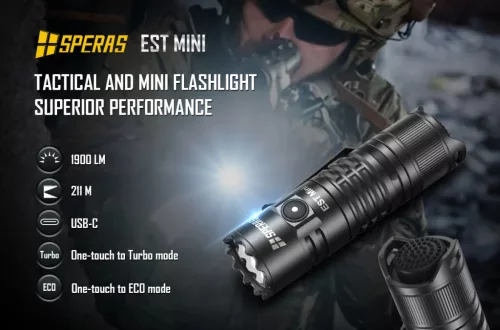 SPERAS EST Mini latarka taktyczna USB-C 1900 lm 211 m