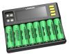 LiitoKala Lii-8S Ładowarka 8 gniazd ekranu LCD Najmądrzejsza ładowarka do baterii Wtyczka UE