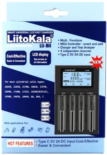 Ładowarka LiitoKala Lii-M4 z funkcją testową