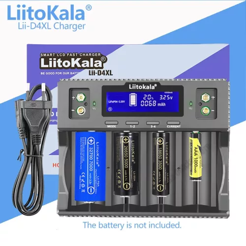 LiitoKala Lii-D4XL 21700 Ładowarka do 18650 18350 26650 16340 14500 3.7v 1.2V 3.2V Ni-MH/Cd, AA AAA SC D C Ładowarka