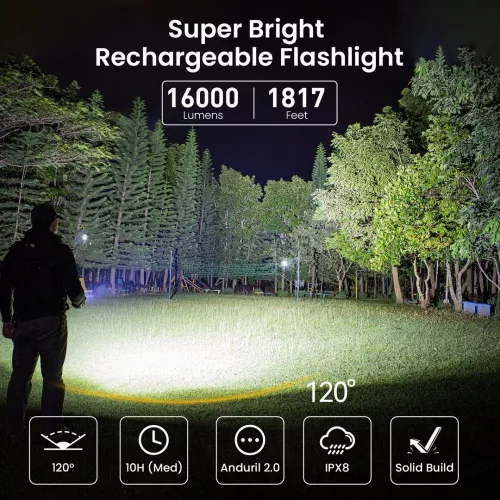 Sofirn Q8 Plus Mocna latarka 16000 Lumen USB