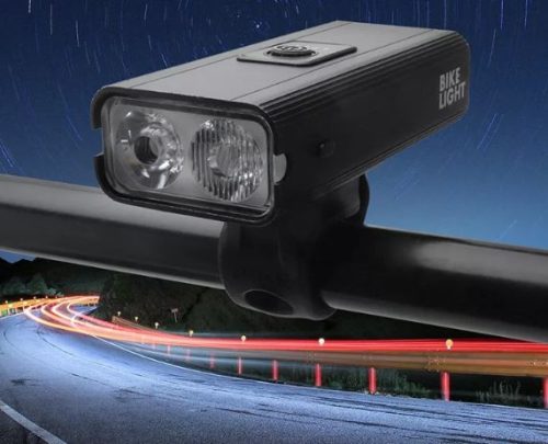 Boruit BK04 przednia lampka rowerowa z 2 diodami LED, 1000 lumenów, 100 m