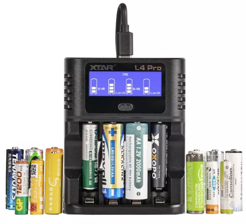  Inteligentna ładowarka XTAR L4 Pro do akumulatorów AA/AAA 1,2V NI-MH i 1,5V litowych