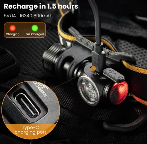 Sofirn HS10 USB C Ładowalna mini 16340 Latarka czołowa 1100lm LH351D 90CRI Kątowa latarka optyczna TIR z grupami Magnet Tail 2