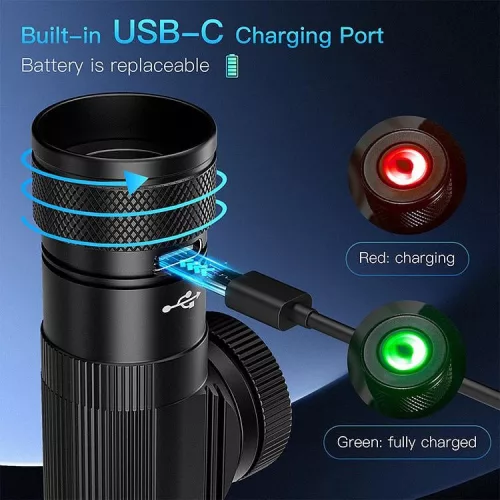 Sofirn HS20 USB C Ładowalny reflektor LED, 18650 Mocne światło 2400lm, z reflektorem i reflektorem