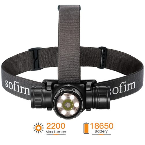 SOFIRN HS21 – ładowalna latarka czołowa 2200 lumenów, z 4 typami diod LED