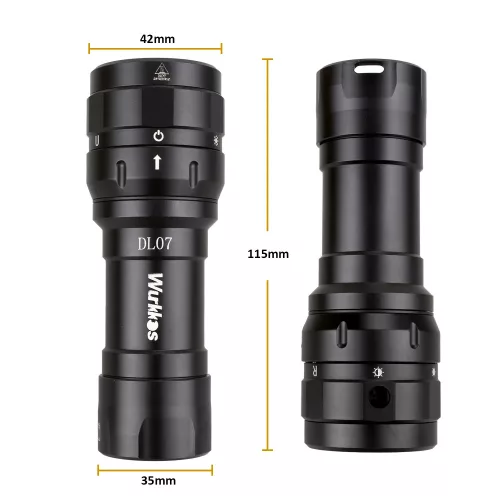 Wielokolorowa latarka LED Wurkkos DL07 z białym / czerwonym / UV