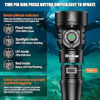 Latarka do nurkowania Sofirn SD01 Scuba Diving z magnetycznym przełącznikiem sterowania