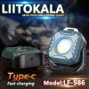 Latarka robocza LiitoKala LF-986 Mini LED+COB 500LM z portem ładowania Type-C 5V1A, wbudowana bateria 1200mAh