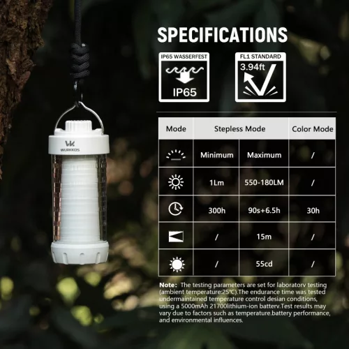 Wurkkos CL01 lampa campingowa, regulacja barwy, power bank, RGB