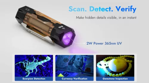 Wuben E8 Kompaktowa magnetyczna modułowa latarka EDC kempingowa, 1300 lumenów