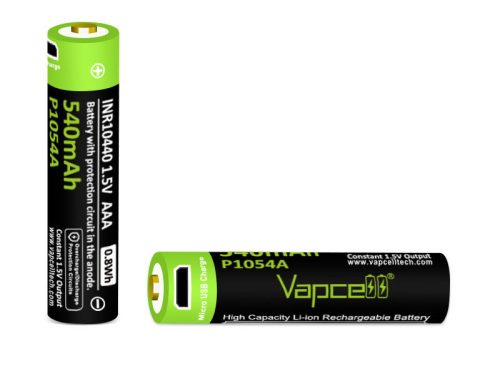 Bateria Vapcell P1054A AAA 1,5 V o pojemności 540 mAh i porcie ładowania 