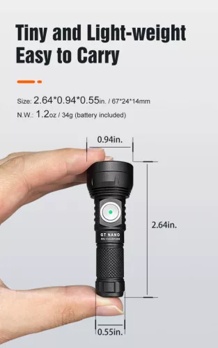Lumintop GT NANO PRO 3.0 – ładowalna latarka breloczek EDC – 1600 lumenów